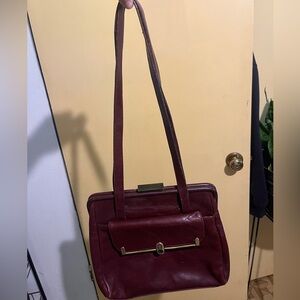 Etienne Aigner Deep Red Leather Shoulder Bag